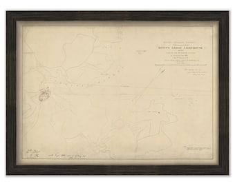 MINOT LEDGE LIGHTHOUSE, Cohasset/Scituate, Massachusetts  -  Inshore Station Site Plan 1868