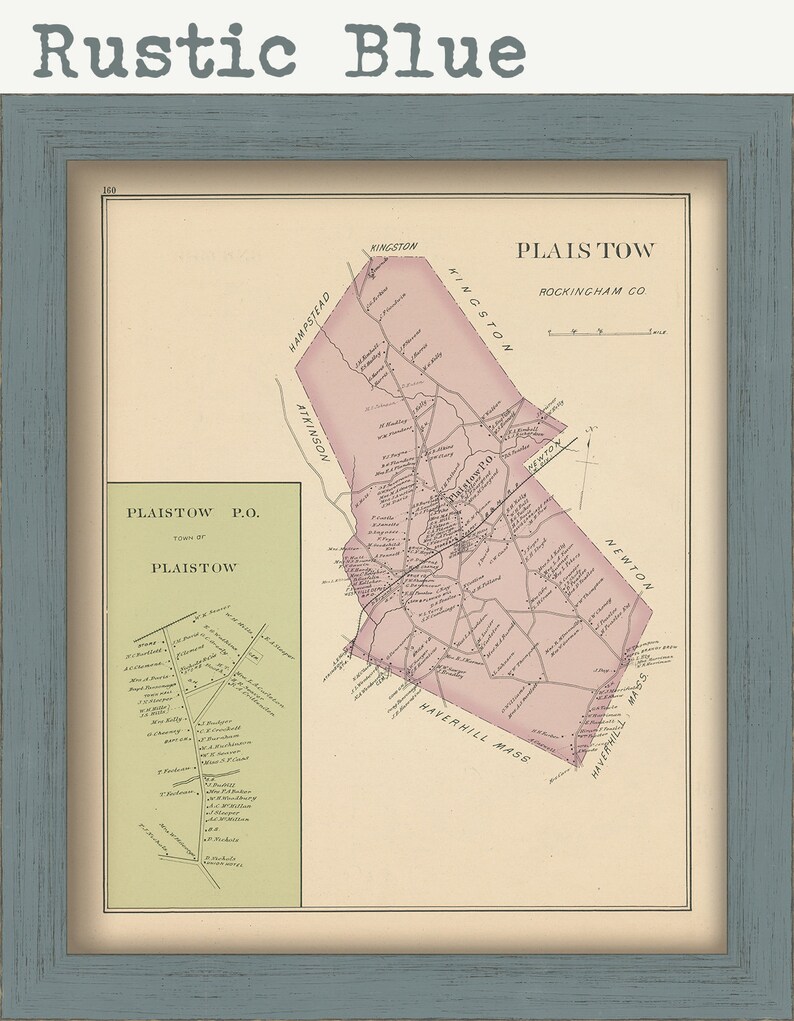 PLAISTOW, New Hampshire 1892 Map image 3