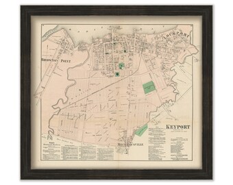 KEYPORT, New Jersey 1873 Map - Replica or Genuine ORIGINAL