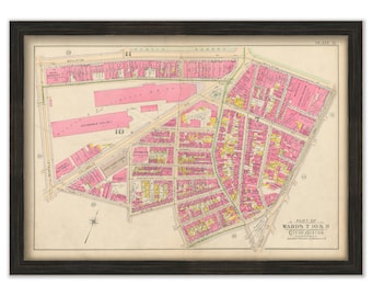 BOSTON 1902 Map, Plate 15, Park Square, Bay Village