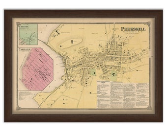 Village of PEEKSKILL, New York 1868 Map