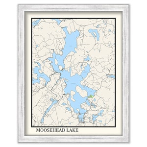 MOOSEHEAD LAKE, Maine - Map Poster