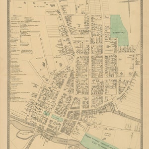 Village of LYONS, New York 1874 Map, Replica and GENUINE ORIGINAL image 6