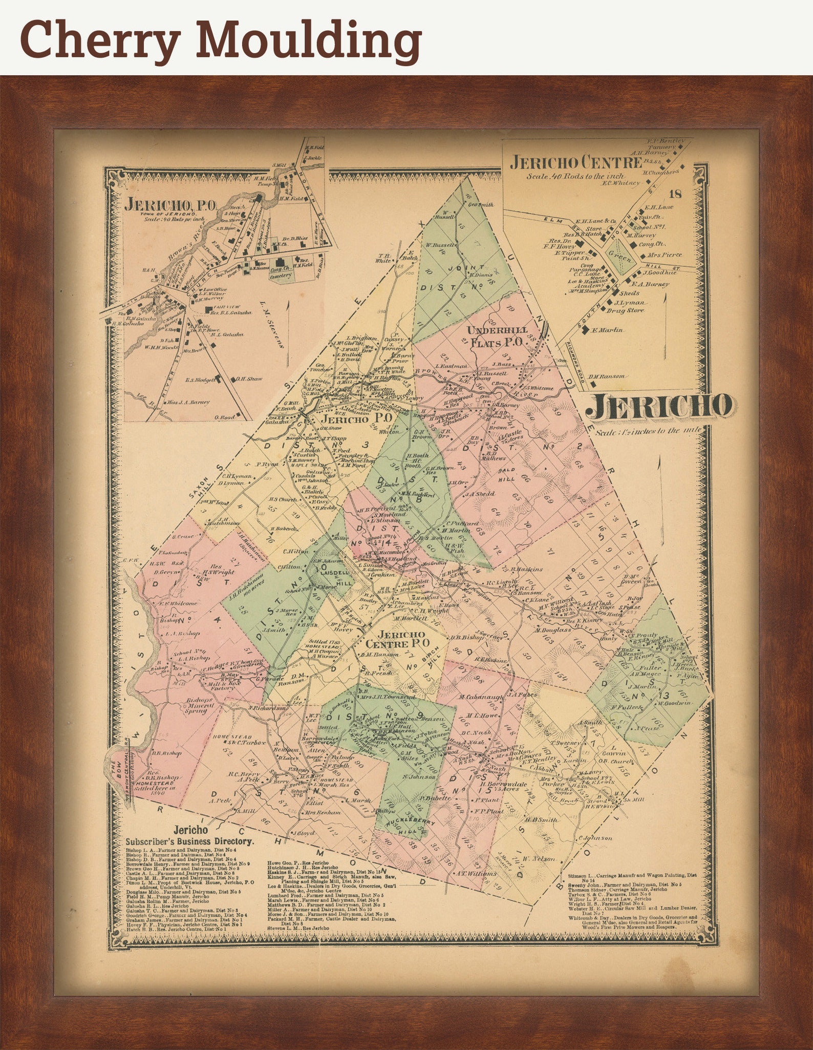 JERICHO Vermont 1869 Map Etsy