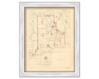 RHODE ISLAND STATE Index Map 1891 - Replica or Genuine Original