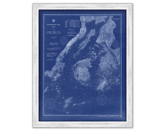 PENOBSOT BAY, Maine  - 1916 Nautical Chart Blueprint