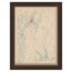 LITTLE COMPTON, TIVERTON, Rhode Island and Westport, Dartmouth, Massachusetts 1890 - Topographic Map - Replica and Genuine Original
