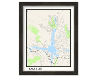 LAKE LURE, North Carolina -  Contemporary Map Poster