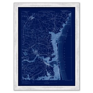 NEWBURYPORT, SALISBURY, NEWBURY and Plum Island, Massachusetts 1890 - Topographic Map Blueprint Version
