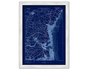 NEWBURYPORT, SALISBURY, NEWBURY and Plum Island, Massachusetts 1890 - Topographic Map Blueprint Version