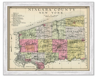 NIAGARA County, New York 1912 Map, Replica or GENUINE ORIGINAL