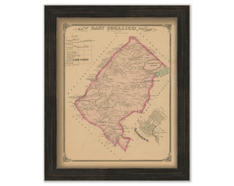 COCALICO, Pennsylvania 1875 Map - Replica or GENUINE ORIGINAL