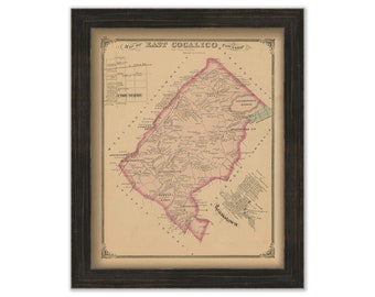 COCALICO, Pennsylvania 1875 Map - Replica or GENUINE ORIGINAL