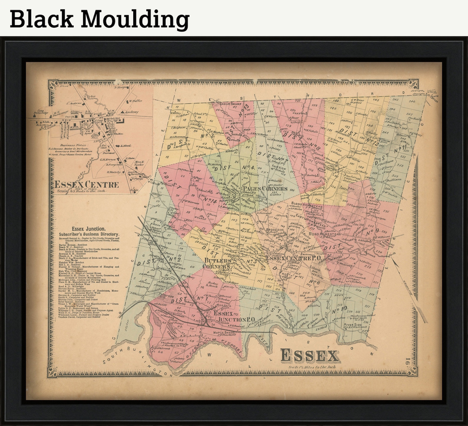 ESSEX Vermont 1869 Map Etsy