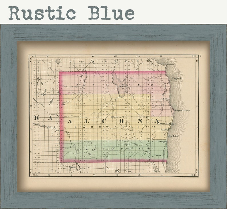 ALCONA COUNTY, Michigan 1873 Map - Replica or Genuine Original - Etsy