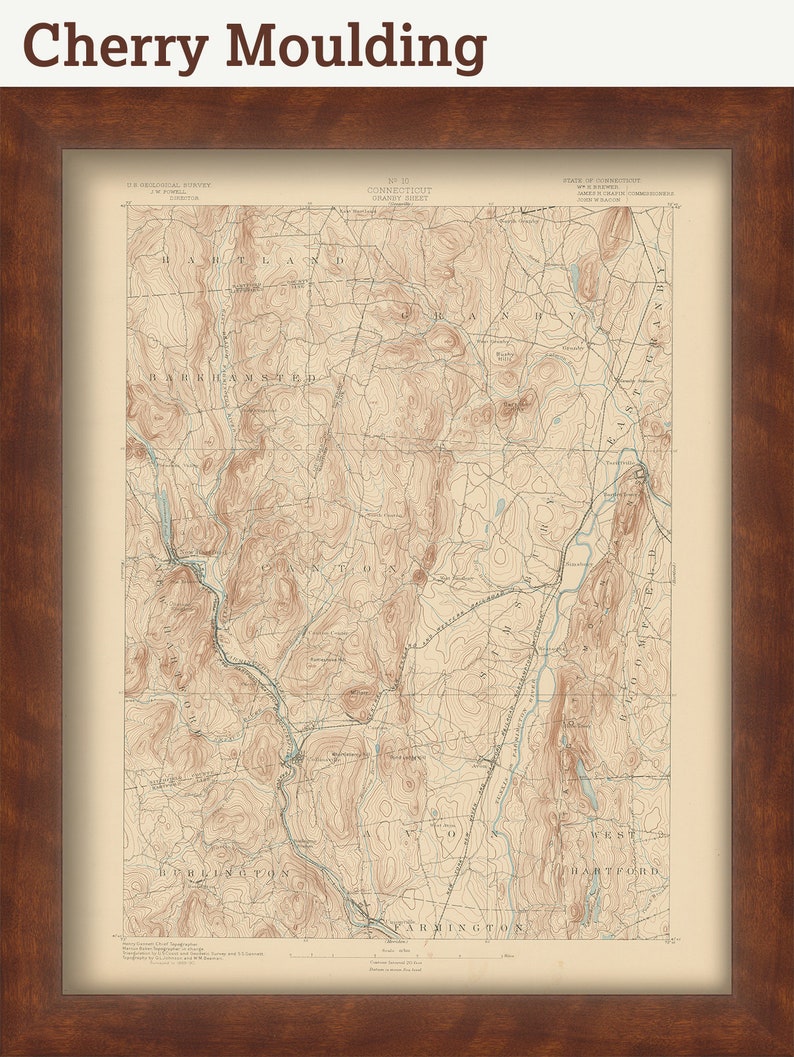 GRANBY CANTON and AVON Connecticut 1893 Topographic Map Etsy
