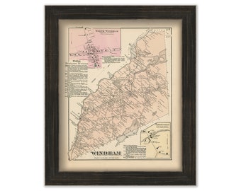 WINDHAM, Maine 1871 Map, Replica or Genuine ORIGINAL