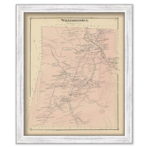 Town of Williamstown, Massachusetts 1876 Map-Colored Reproduction