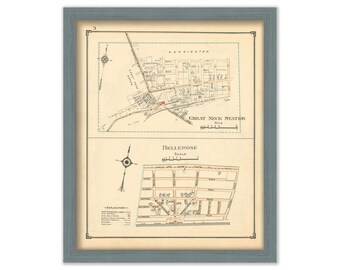 Great Neck Station & Bellerose, Nassau County Long Island, Antique Map Reproduction - Plate 3