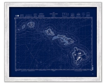 HAWAIIAN ISLANDS 2010 Nautical Chart Blueprint