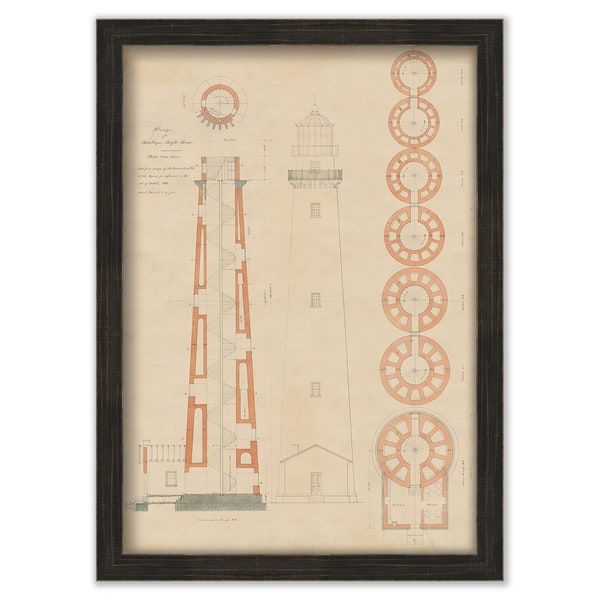 Assateague Lighthouse, Virginia - Architectural Drawing 1860