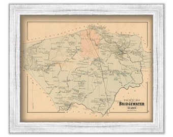 BRIDGEWATER, Massachusetts 1879 Map - Replica or Genuine ORIGINAL