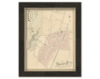 Cherry Hill and Arcola, Midland and New Barbadoes Township, New Jersey 1876 - Replica or GENUINE ORIGINAL