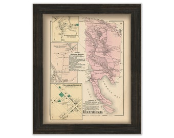 RAYMOND, Maine 1871 Map, Replica or Genuine ORIGINAL