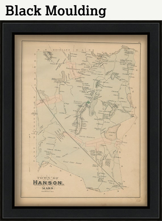 GENUINE ORIGINAL Map of HANSON Massachusetts 1879 