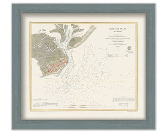 ABSECOM INLET, New Jersey 1864 Nautical Chart