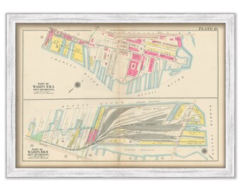 CHARLESTOWN, Massachusetts 1912 map, Plate 19 - NAVY YARD - Replica or Genuine Original