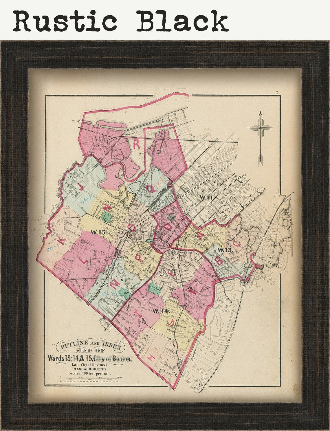 ROXBURY Massachusetts 1873 Index Map Replica or GENUINE Etsy