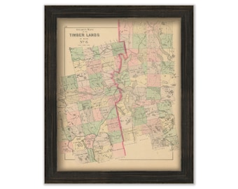 Timber Lands, MOOSEHEAD Lake, Piscataquis and Somerset Counties, Maine 1890 Map, Replica or GENUINE ORIGINAL