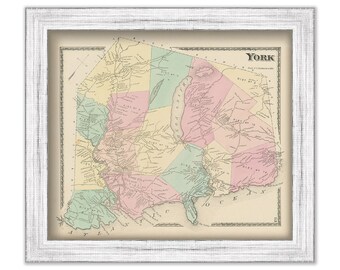 Town of YORK, Maine 1872 Map