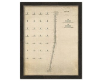 NEWPORT HARBOR LIGHTHOUSE, aka Goat Island Lighthouse, Newport, Rhode Island - Site Plan and proposed Sea Wall 1878