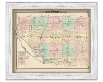 PIERCE COUNTY, Wisconsin 1878 Map, Replica or Genuine Original