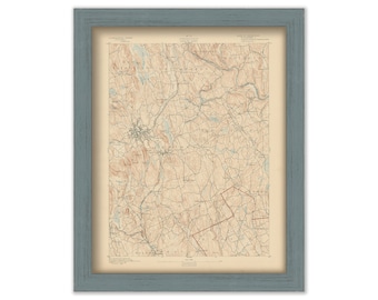 DANBURY, REDDING and BETHEL, Connecticut 1893 Topographic Map - Replica or Genuine Original