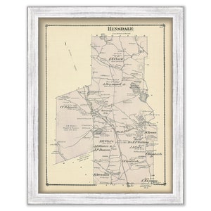 Town of Hinsdale, Massachusetts 1876 Map-Colored Reproduction