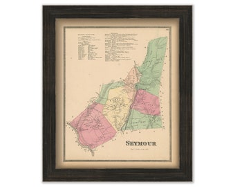 SEYMOUR, Connecticut, 1868 Map, Replica or Genuine Original