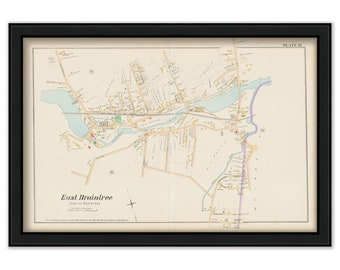 Village of EAST BRAINTREE, Massachusetts 1888 Map