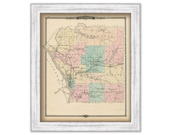 LACROSSE COUNTY, Wisconsin 1878 Map, Replica or Genuine Original