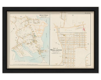 QUINY POINT and part of WOLLASTON, Massachusetts 1888 Map