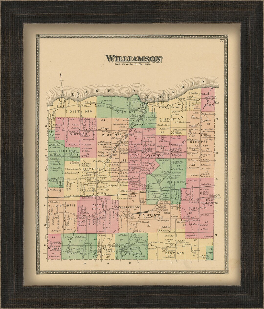 Town of WILLIAMSON, New York 1874 Map, Replica and GENUINE ORIGINAL Etsy