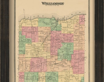 Town of WILLIAMSON, New York 1874 Map, Replica and GENUINE ORIGINAL