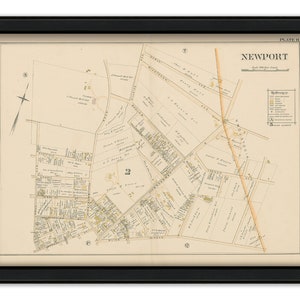 NEWPORT, Rhode Island 1893 Map-Plate R
