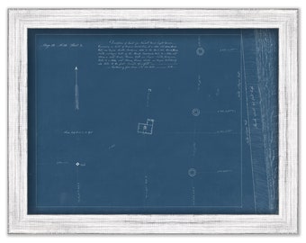 THREE SISTERS LIGHTHOUSES Site Plan, Eastham, Massachusetts  - Blueprint Site Plan for the Lighthouses circa 1892