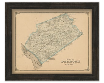 DRUMORE, Pennsylvania 1875 Map - Replica or GENUINE ORIGINAL