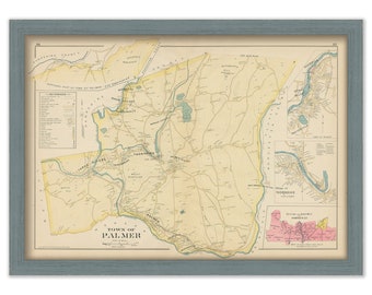 PALMER, Massachusetts 1894 Map  -  Replica or Genuine ORIGINAL