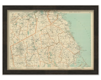 SCITUATE, MARSHFIELD and DUXBURY, Massachusetts and the surrounding area, 1904 Map/Chart - Replica or Genuine Original