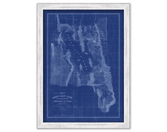 GREAT SALT LAKE, Utah  -  1850 Map/Chart Blueprint